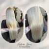 Hajhosszabbítás 100g szőke 60cm póthaj mikro-hőillesztéssel felrakva 