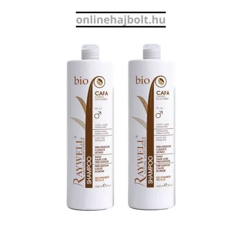 Raywell BIO CAFA – Hajnövesztő és Hajhullás elleni sampon, Férfiaknak, 2x1000 ml a második 30% engedménnyel