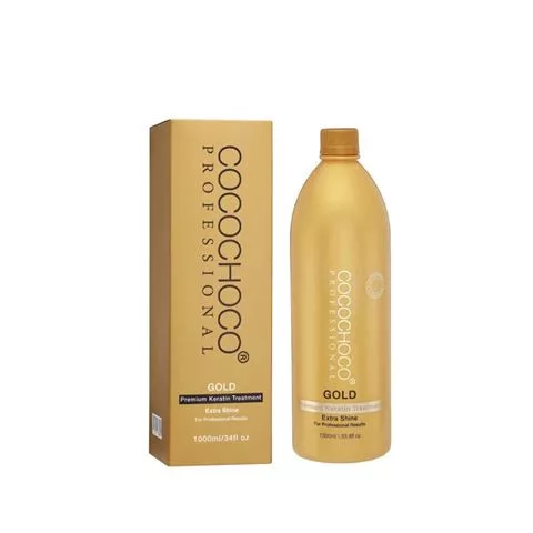 Cocochoco Gold Keratin 1000 ml – Professzionális hajegyenesítő és regeneráló keratin kezelés