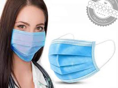 Eldobható szájmaszk, orvosi maszk, kék 10 db