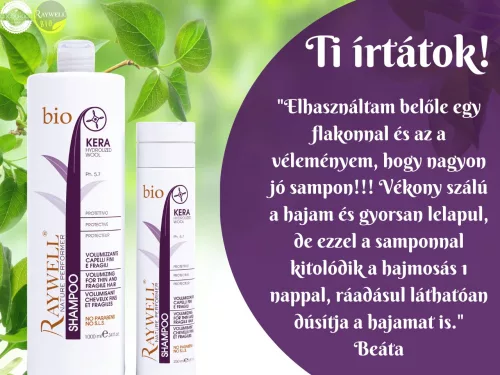 Raywell BIO KERA – Volumennövelő és dúsító sampon keratinnal, 2x250 ml a második 30% engedménnyel 