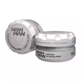   Nish Man hajformázó és színező wax (C1) világos ezüst 100ml