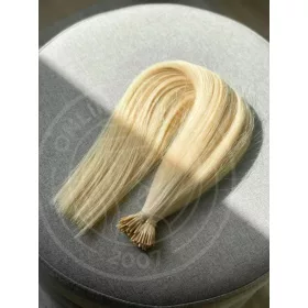   62cm, 100g, szőke, mikrogyűrűhöz előkészített, prémium minőségű haj
