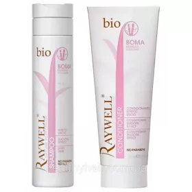   Bio Boma 250 ml sampon és  Boma balzsam :/Hajsimító kondicionáló 245 ml /Raywell B.IO LISS Smoothing – Simító és Fényfokozó Maszk /