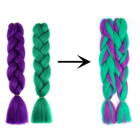 Zöld-lila Kanekalon haj