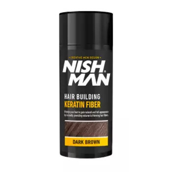 Nish Man Keratin Fiber dúsító és színező hatású folt kitöltő rostok (sötétbarna) 20g