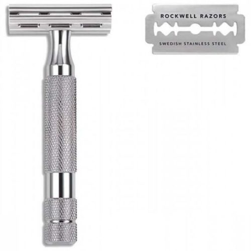 Rockwell 2C DE Safety Razor White Chrome